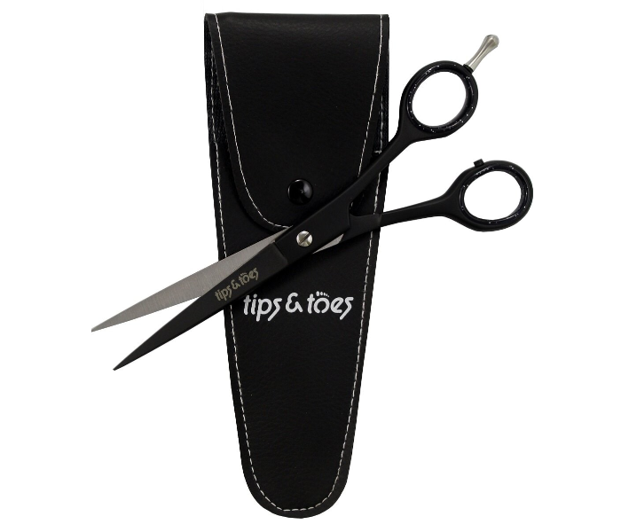 Tips &amp; Toes TT736 Stainless Steel Professional Barber Scissors - Black 1 in UAE