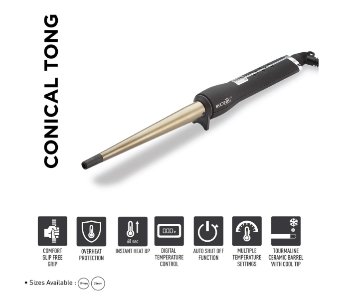 Ikonic CNT25 Conical Tong - Black 3 in UAE