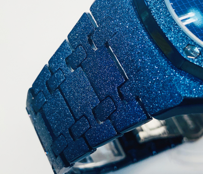 Frosted Royal Touch Stainless steel watch - Blue 4 in UAE