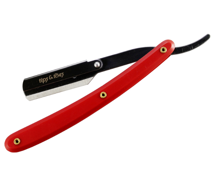 Tips & Toes TT730 Professional Straight Edge Barber Razor - Red 1 in UAE