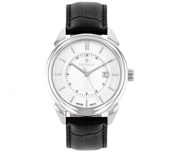 Dion Villard DVW19031 Leather Strap Analog Watch for Men - Black 1 in UAE