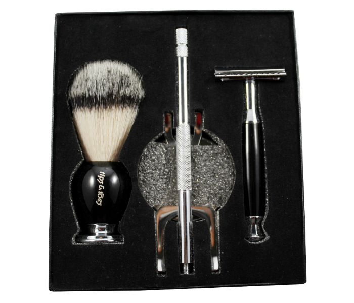 Tips & Toes TT650 Pack Of 3 Stainless Steel Safety Razor Classic Shaving Kit 3 in UAE