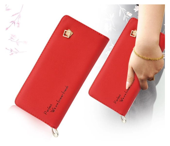 Womens Fashion Leather Wallet BH4456 - Red 1 in UAE
