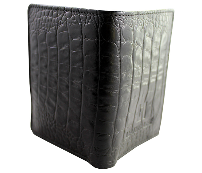 Leather Leaf LL-102 Crocodile Textured Genuine Leather Wallet for Men - Black 1 in UAE