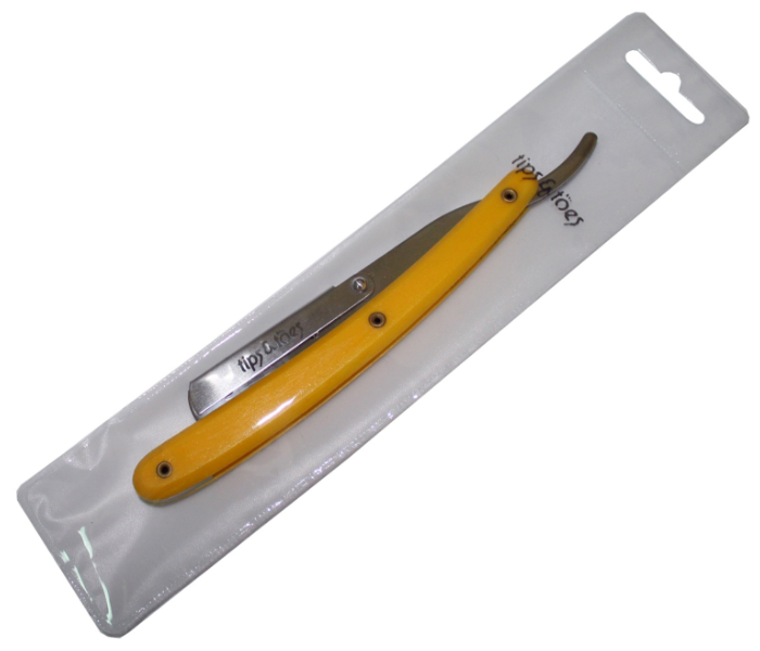 Tips & Toes TT730 Professional Straight Edge Barber Razor - Yellow 3 in UAE