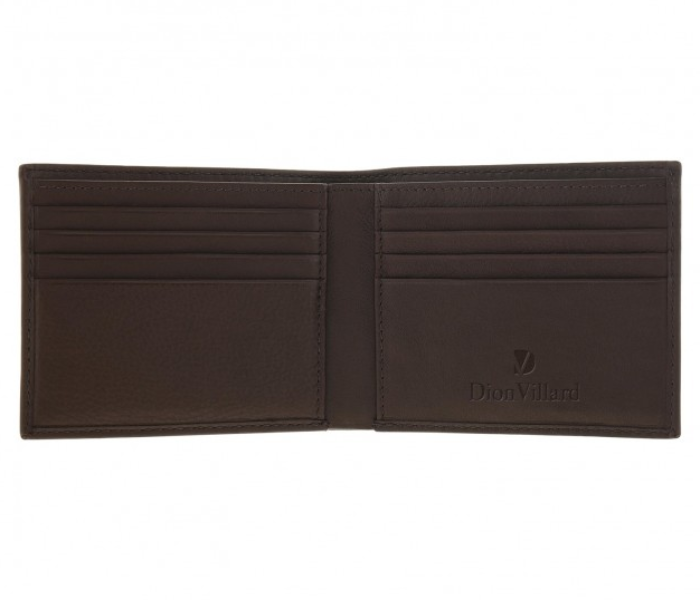 Dion Villard DVL1932BR Bi-fold Leather Wallet for Men - Brown 3 in UAE