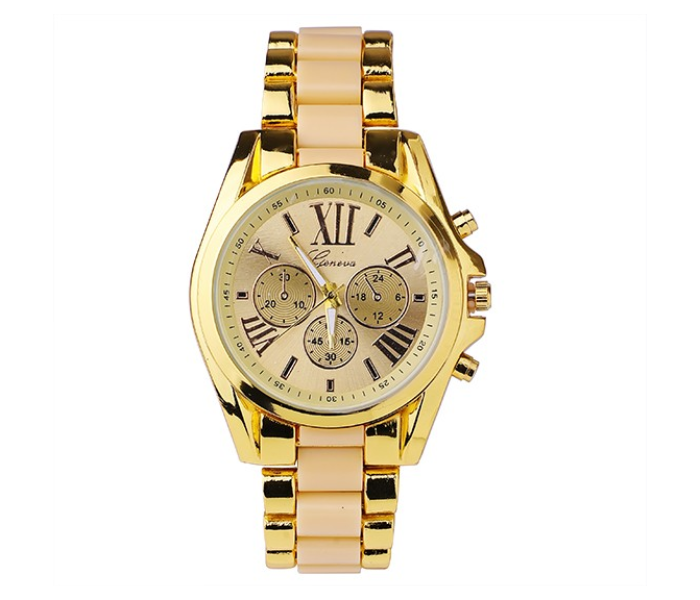 AKM Geneva Analogue Dial Watch Beige 1 in UAE