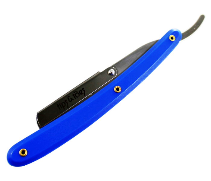 Tips & Toes TT730 Professional Straight Edge Barber Razor - Blue 2 in UAE
