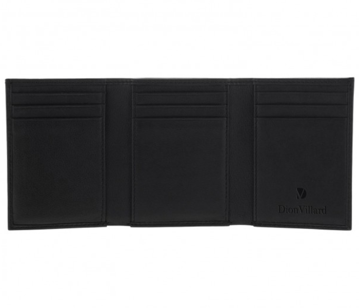 Dion Villard DVL1924B Tri-fold Leather Wallet for Men - Black 2 in UAE