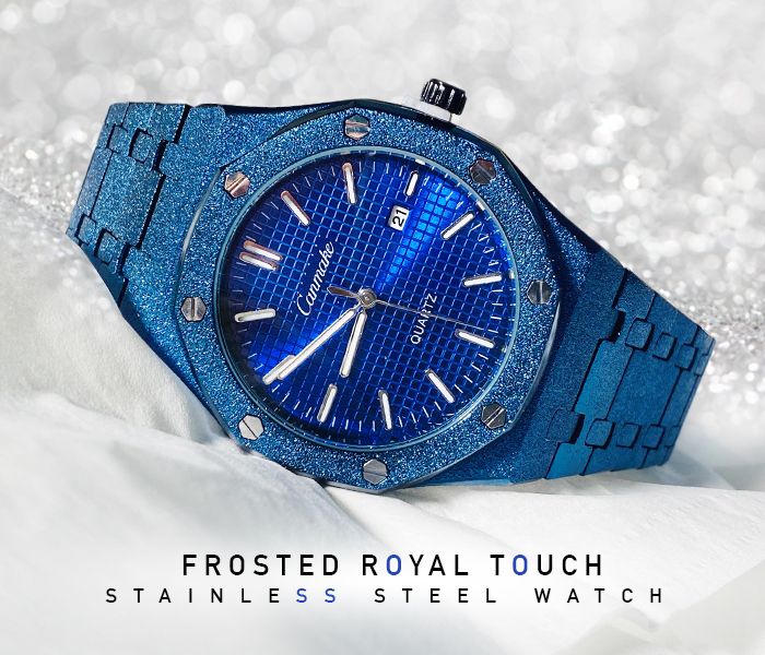 Frosted Royal Touch Stainless steel watch - Blue 1 in UAE
