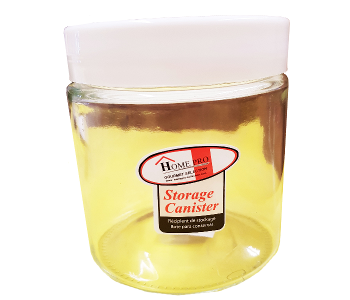 Home Pro 750ml Round Shape Cookie Jar And Food Storage Glass 1 in UAE