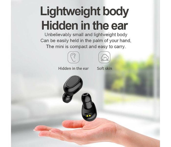 L22 TWS Wireless BT5.0 Headset In-Ear Stereo Sport Earphones LED Display Earbuds Black 2 in UAE