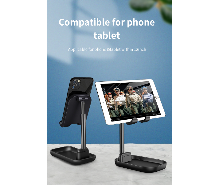 Wiwu ZM100 Foldable Desktop Phone Holder Tablet Stand Mobile Desk Stand Mobile Tablet Holder Black 2 in UAE