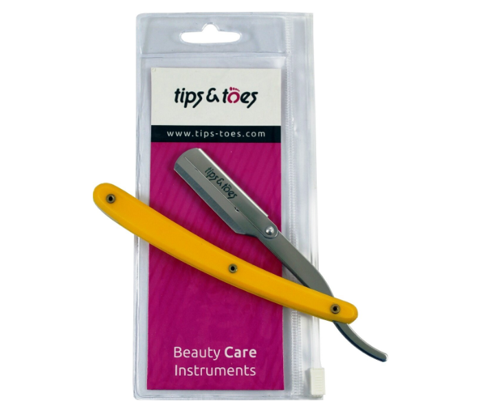 Tips - Toes TT730 Professional Straight Edge Barber Razor - Yellow and Black 4 in UAE