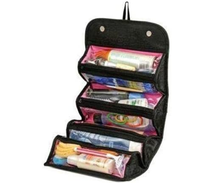 Roll on Go Makeup Bag Transparent Roll-Up Design - Black 4 in UAE