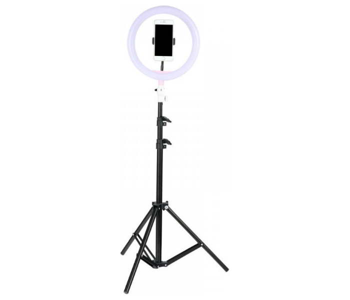 TikTok RMN CQL LC-666 Selfie Ring Light 25CM with Cell Phone Holder Ring Light for iPhone and Android With Light Stand for Live Stream 1 in UAE