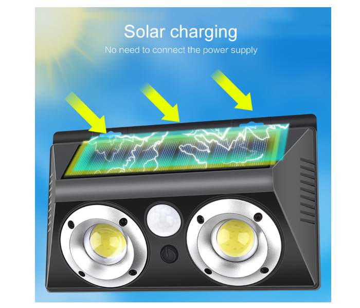 Generic LF1625 Solar Powered COB LED Outdoor Solar Wall Light - Black 2 in UAE