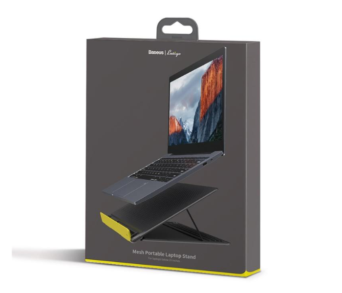 Baseus Lets Go Mesh Hollow Heat Dissipation Laptop Stand For Laptop Below 16 Inch MacBook Air/Pro 15.6 Inch Gray&Yellow 4 in UAE