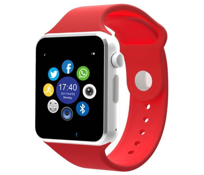  A1 Mobile Smart Watch with Memory and Sim Card Slot - (Red) 1 in OMAN