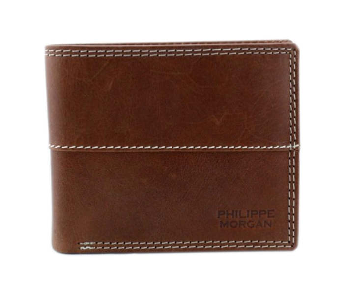 Philippe Morgan PM023 Men Leather Bifold Wallet - Brown 1 in UAE