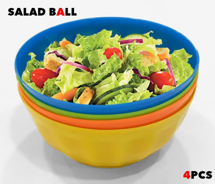 EN4333 Plastic 4 Pieces Salad Bowl 4 in UAE