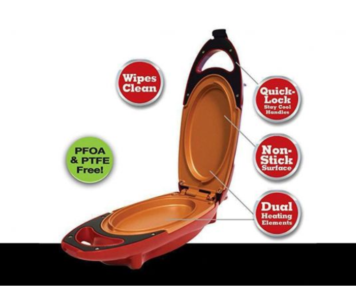 Grill Plate and Grill Press Copper 5 Minute Chef Double Sided Copper- Infused Grill Pan with Non- Stick Anti-Scratch Surface 2 in UAE