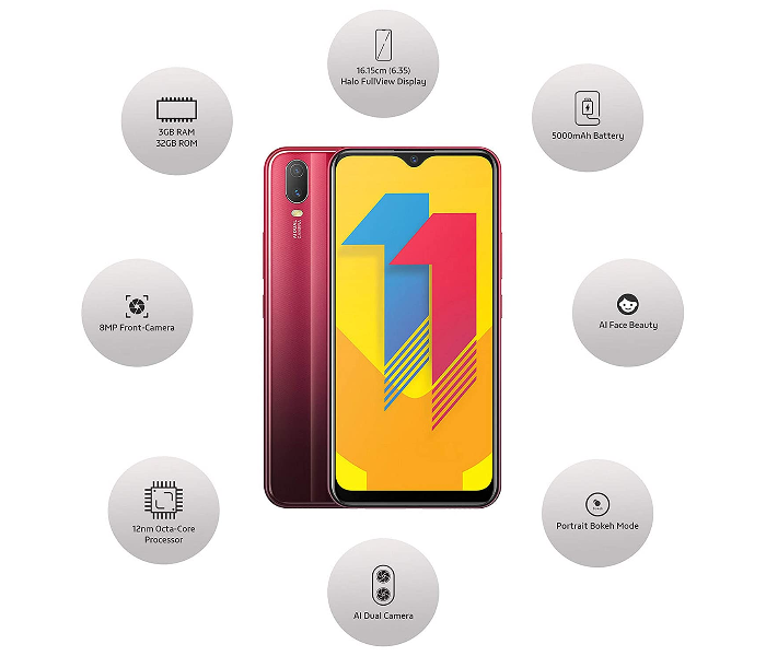 VIVO Y11 3GB RAM 32GB Storage Smartphone - Agate Red 5 in OMAN