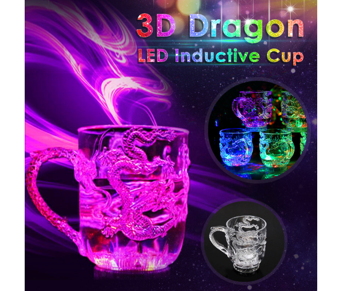 Generics DLM01 Creative Dragon LED Inductive Rainbow Party Automatic Flashing Light Whisky Beer Mug Cup 1 in UAE