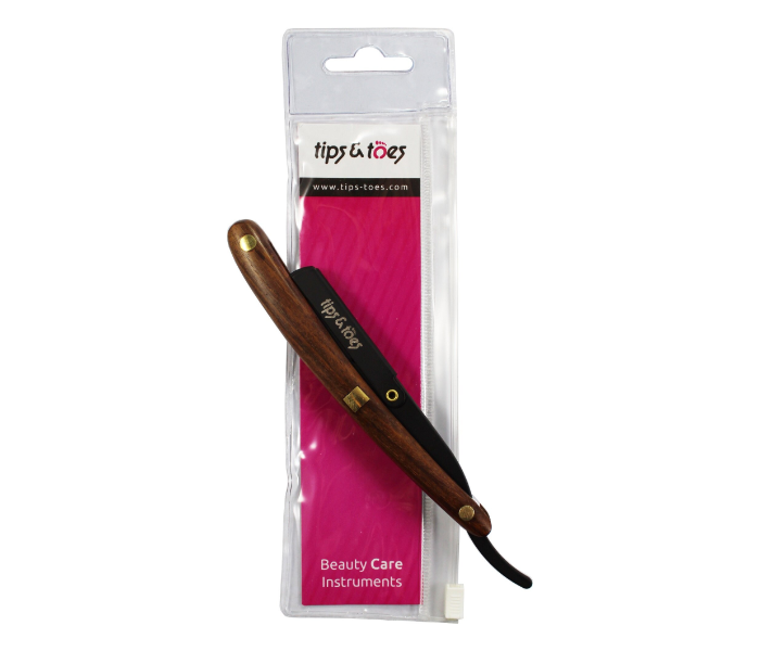 Tips - Toes TT757 Professional Straight Edge Razor Black and Brown 5 in UAE