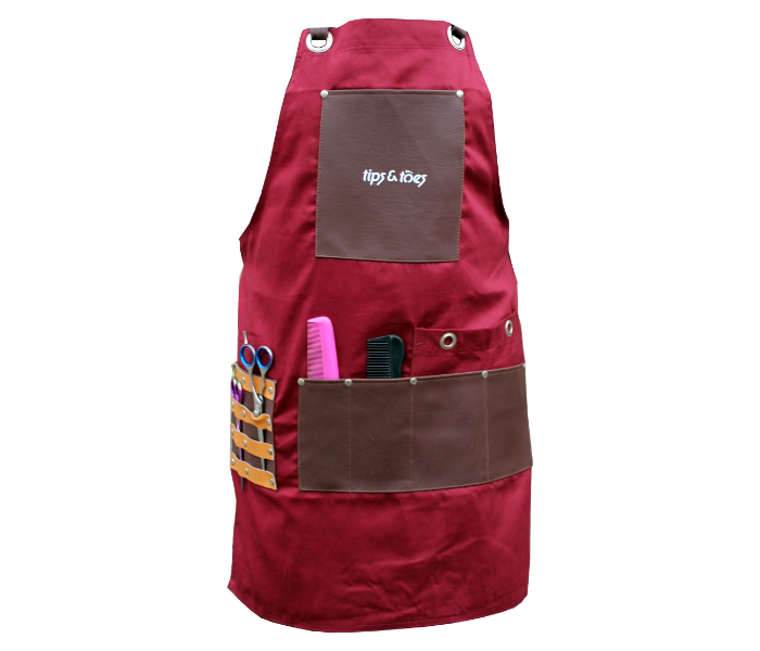 Tips - Toes TT751 Barber PU Leather Aprons Maroon 1 in UAE
