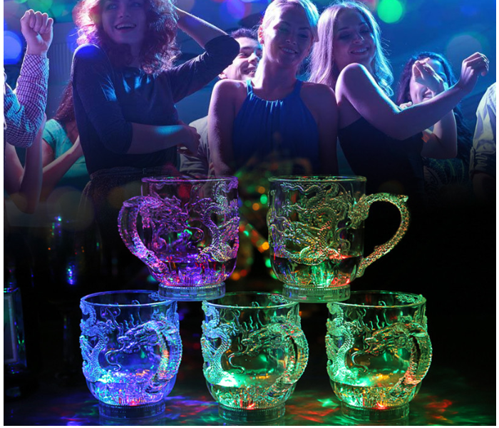 Generics DLM01 Creative Dragon LED Inductive Rainbow Party Automatic Flashing Light Whisky Beer Mug Cup 2 in UAE