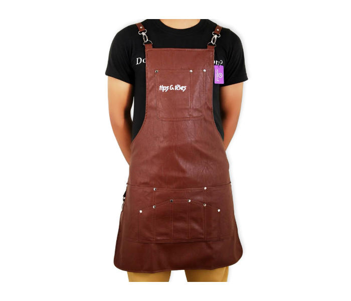 Tips - Toes TT750 Barber PU Leather Aprons - Brown 2 in UAE