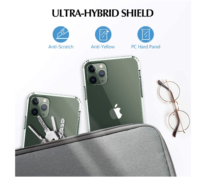 Generic MB Hybrid PC Hard Panel TPU Bumper Anti-Scratch Shockproof 6.5 inch Slim Cover For iPhone 11 Pro Max - Transparent 4 in UAE