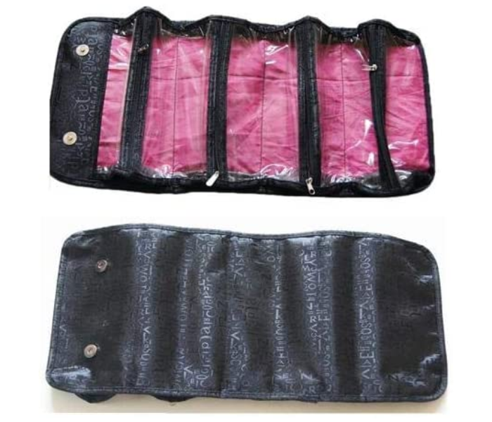 Roll on Go Makeup Bag Transparent Roll-Up Design - Black 2 in UAE