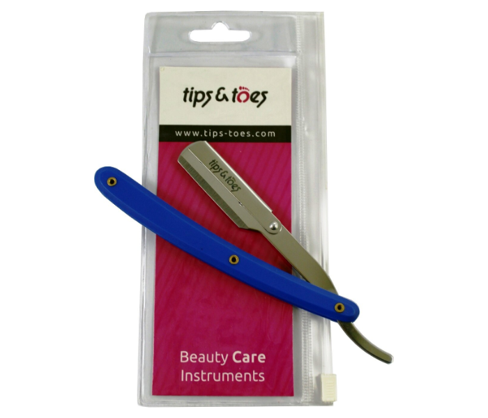 Tips - Toes TT730 Professional Straight Edge Barber Razor - Blue and Black 3 in UAE