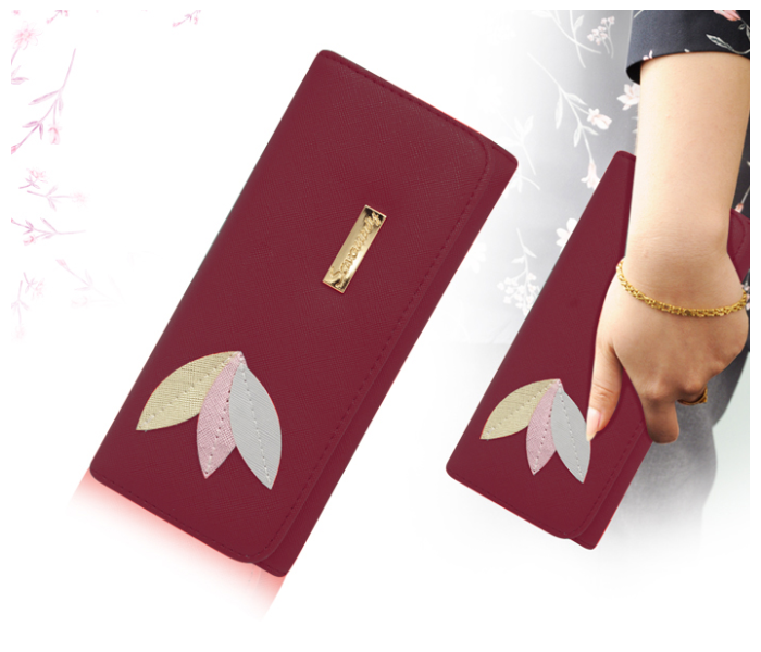 Womens Fashion Leather Wallet BH4214 - Maroon 1 in UAE