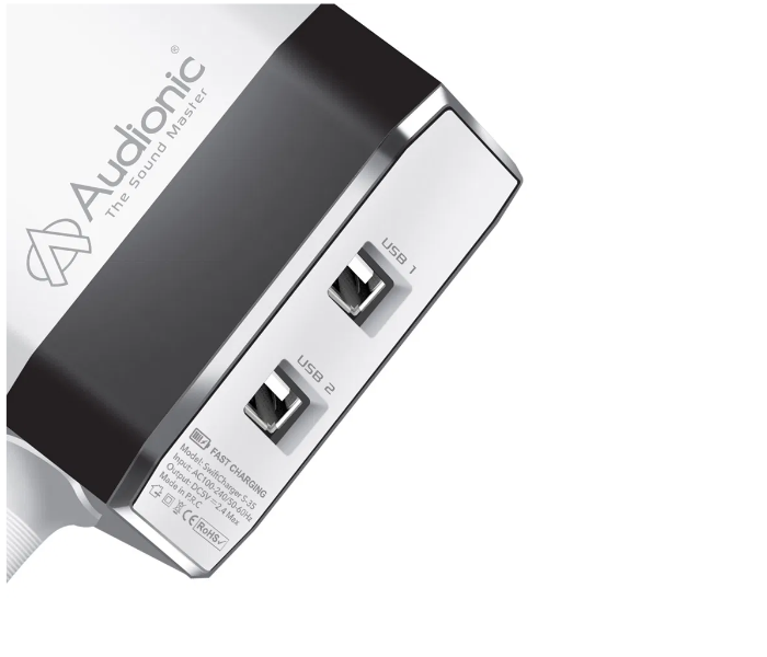 Audionic S35 Dual USB Port Home Charger - White 2 in OMAN