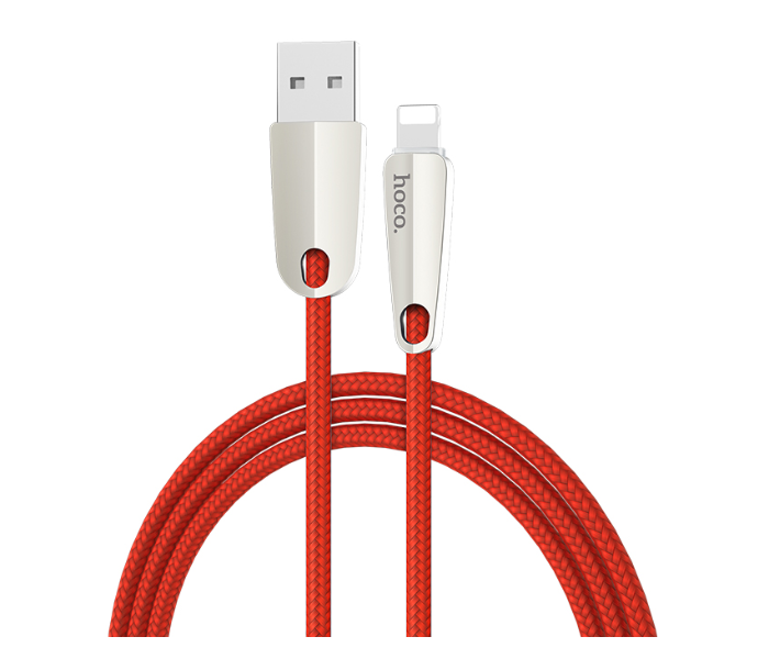 Hoco U35 Space Shuttle Charging Data Lightning Smart Power Off Cable Red 1 in UAE