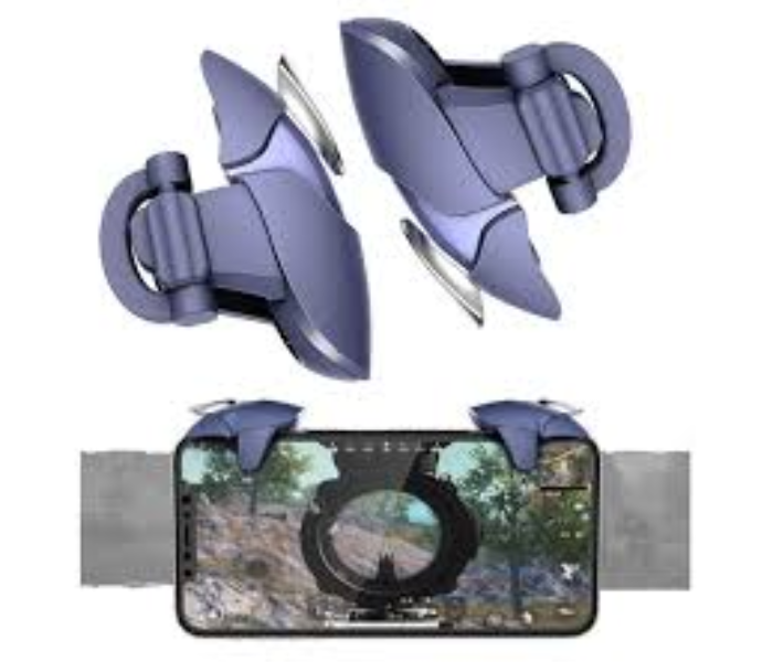 CH-5 Blue Shark Game trigger for PUBG Fortnitee Free Fire Joystick 4 Finger L1 R1- Shoot Aim Button Supports Android & iPhones - Purple 3 in UAE