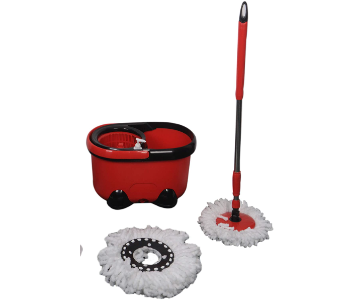Home Pro 2472 Spin Mop Full Set Includes One Bucket One Pole And Two Mop Heads Red 1 in UAE