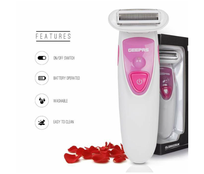 Geepas GLS86035UK Cordless Detachable Ladies Shaver - Pink and White 4 in UAE