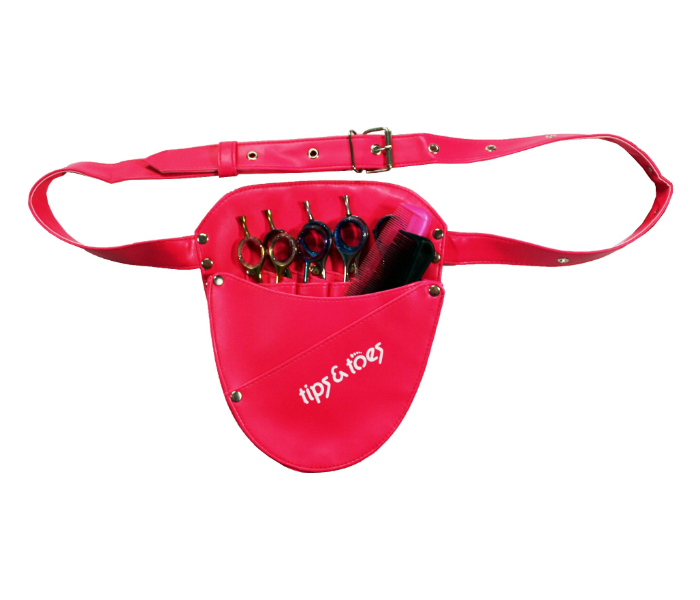 Tips - Toes TT754 Hair Scissors Holster Pouch with Waist Shoulder Belt - Pink 2 in UAE