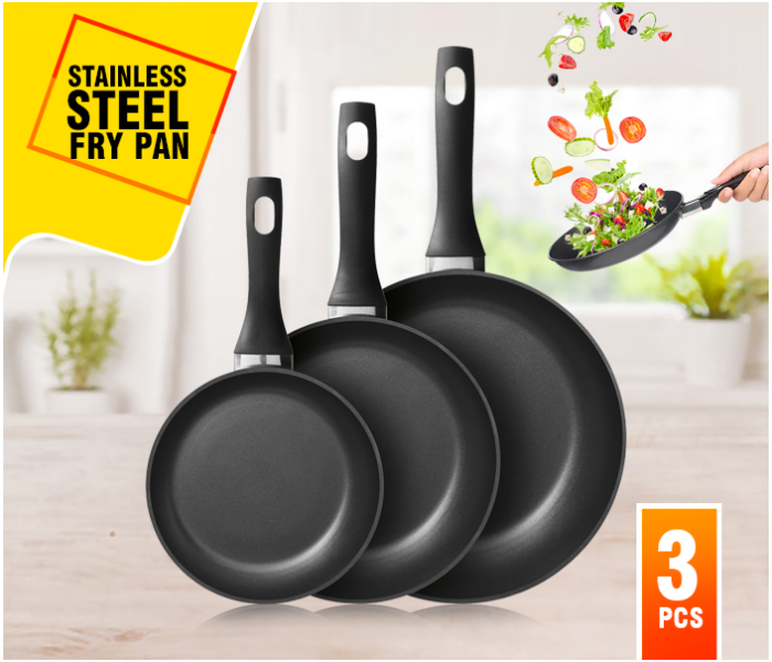 Epsilon EN4802 3 Pieces Stainless Steel Fry Pan Image