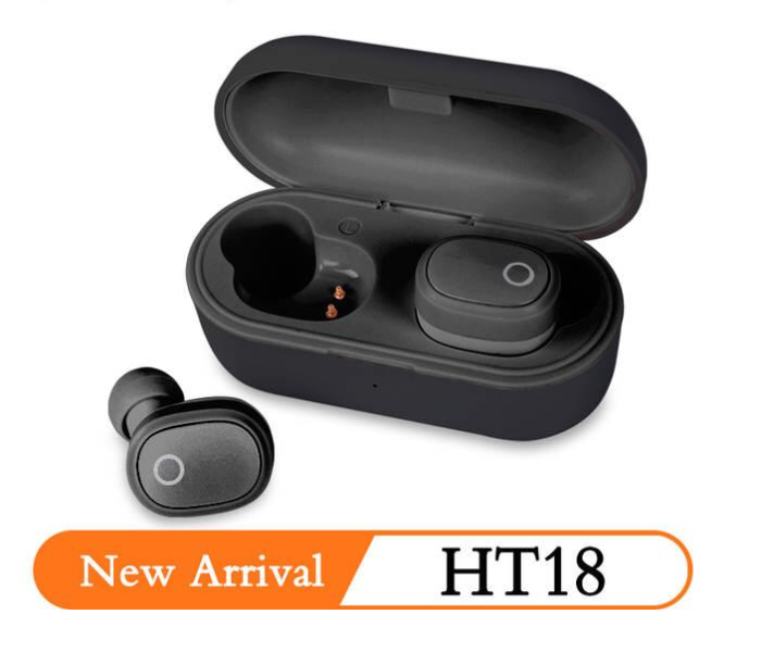 Lenovo HT18 TWS 5.0 Bluetooth Charging Box Truly Wireless In-Ear Headphone Headphone with Mic - Black 1 in UAE
