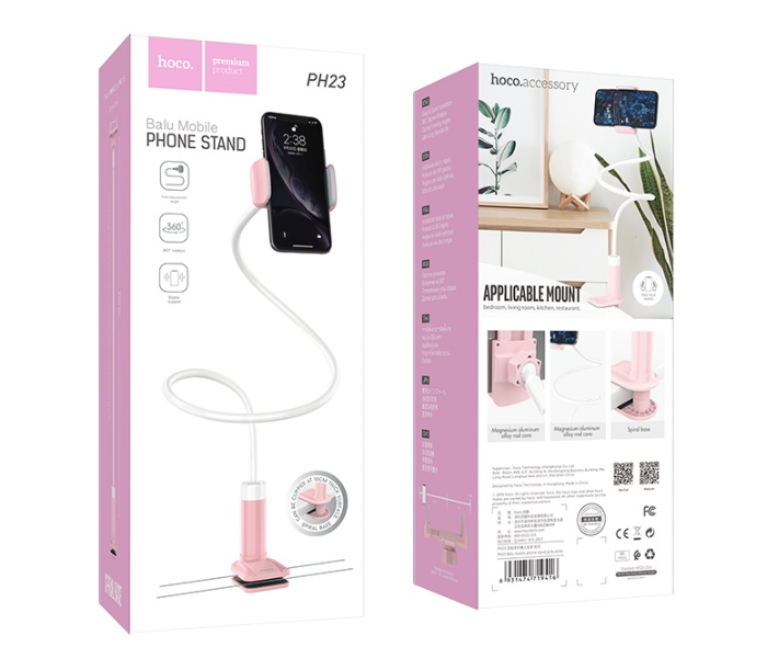 Hoco PH23 Balu Phone Stand Mobile Holder for 4.5-6.5 inch Mobile Phones -Pink 6 in UAE
