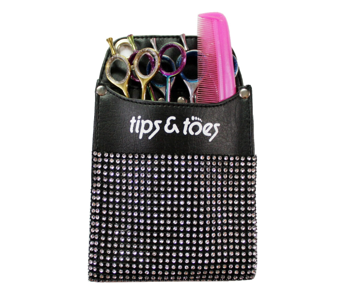 Tips - Toes TT755 Hair Scissors Holster Pouch with Waist Shoulder Belt - Black 2 in UAE