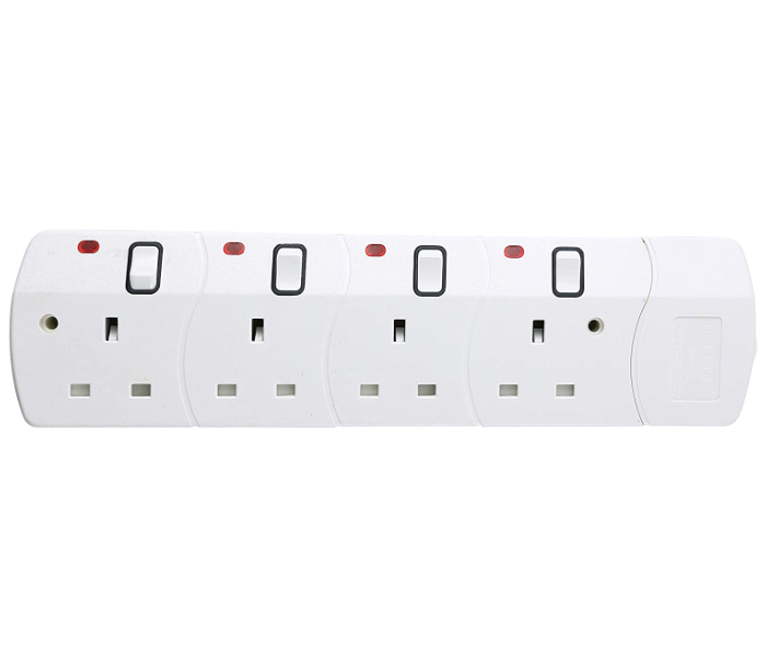 Geepas GES4084 3 Metre Portable Multi 4 Way Socket - White 3 in OMAN