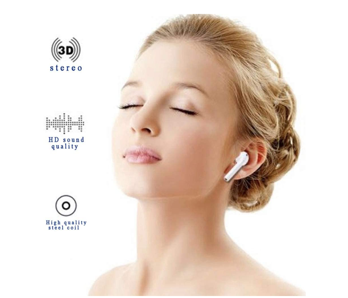 Generics i12 TWS Bluetooth 5.0 Earphone True Wireless Sports Touch Earbuds Sweatproof headset 3D Stereo Headphone - White 4 in UAE