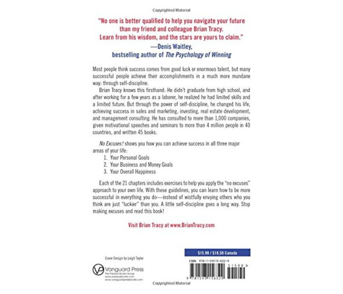No Excuses -The Power Of Self Discipline 2011(Self Help) - Brian Tracy - Vanguard Press E-Book 2 in OMAN
