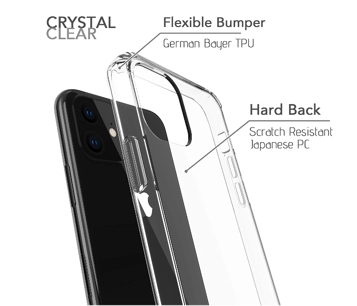 Generic MB Hybrid PC Hard Panel TPU Bumper Anti-Scratch Shockproof 6.1 inch Slim Cover For iPhone 11 - Transparent 2 in UAE